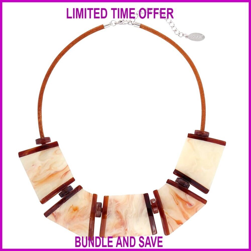 Chunky Statement Choker Necklace, Acrylic Lobster Clasp, 20.47" Length